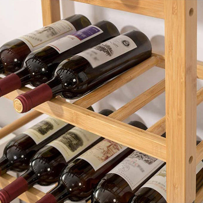 VinoCove 45-Bottle Nature Bamboo Wine Rack Free Standing Wine Bottles Display Rack Countertop Stackable Wine Rack Shelf