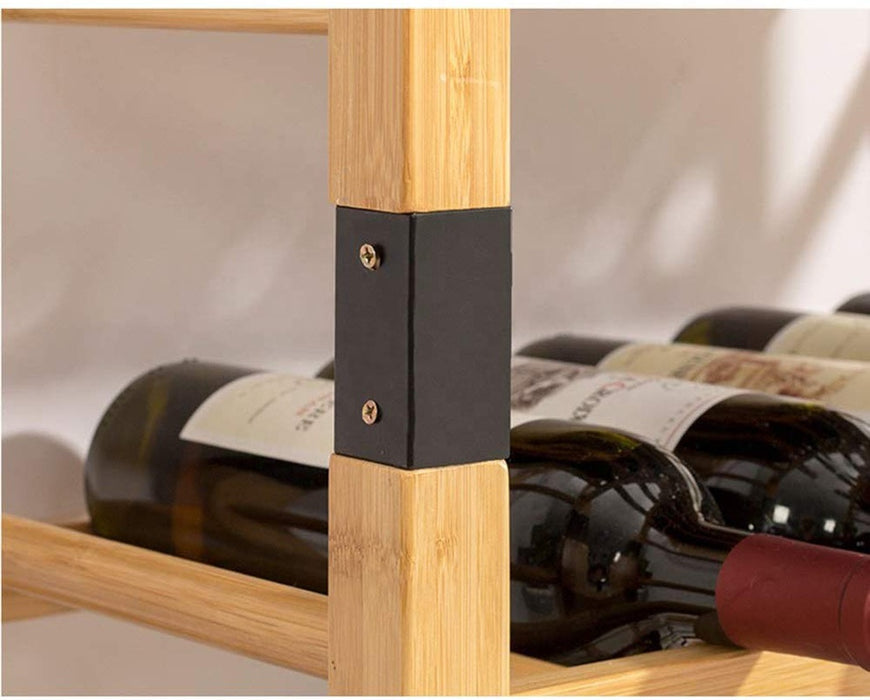 VinoCove 45-Bottle Nature Bamboo Wine Rack Free Standing Wine Bottles Display Rack Countertop Stackable Wine Rack Shelf